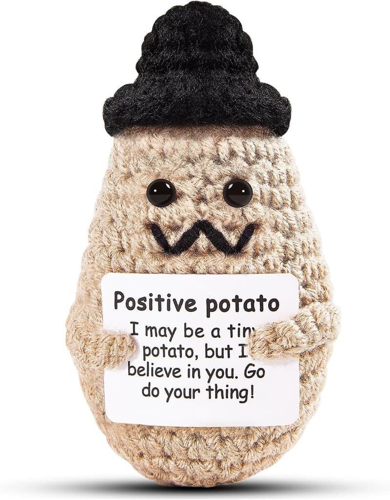 Handmade Positive Potato Doll with Support Card - Cheer Up Gift