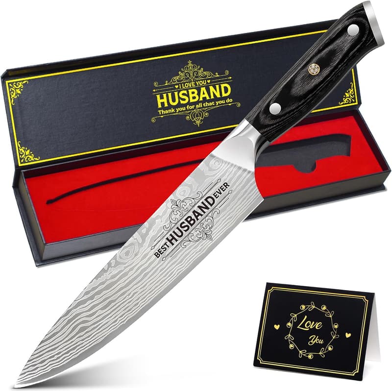 Husband's 8-Inch Professional Chef's Knife - Anniversary Gift