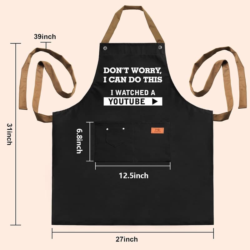 Father's Day Cooking Apron for Dad with 3 Tool Pockets