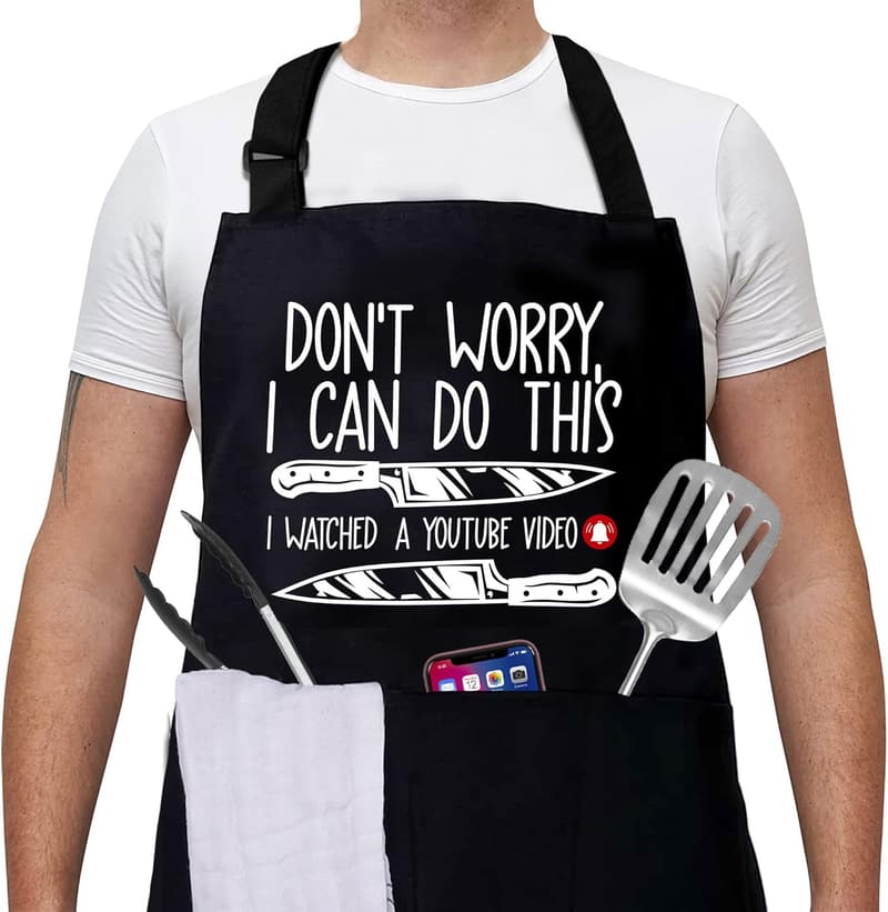 Father's Day Funny Grill Apron for Men - Great Gift from Kids