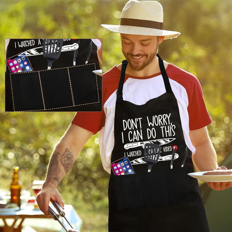 Father's Day Funny Grill Apron for Men - Great Gift from Kids