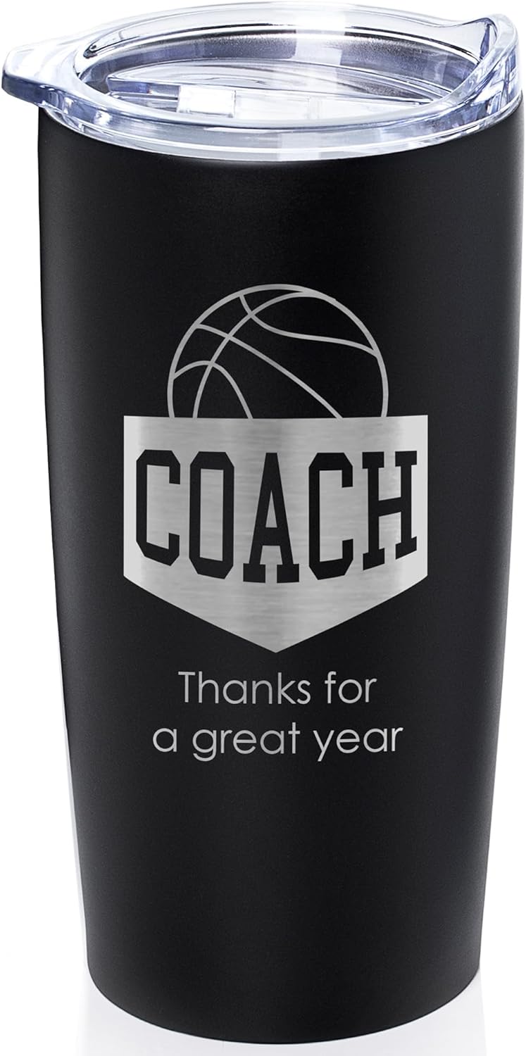 Basketball Coach Appreciation Tumbler - Engraved Insulated Steel