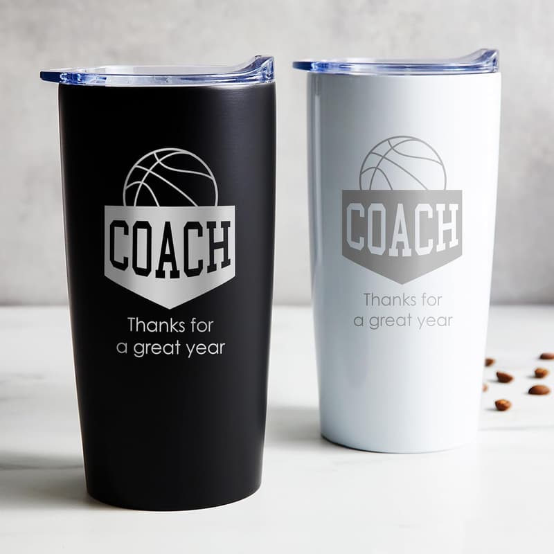 Basketball Coach Appreciation Tumbler - Engraved Insulated Steel