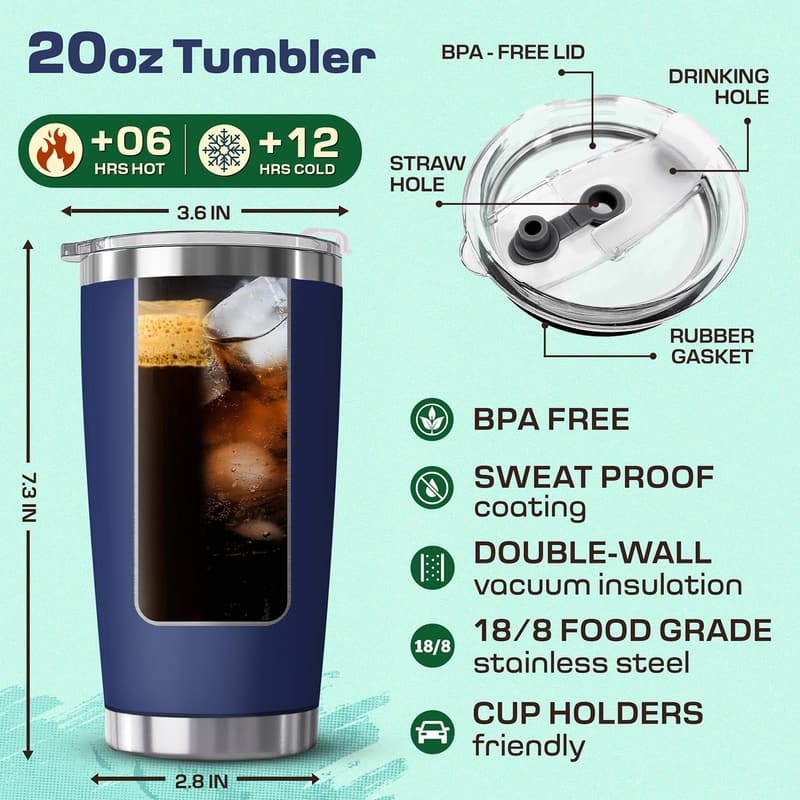 Retirement Gifts - Funny 20oz Navy Tumbler for Men
