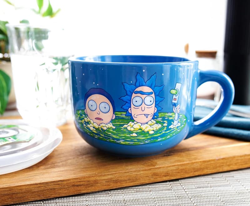 Rick and Morty Ceramic Soup Mug with Vented Lid, 24 oz