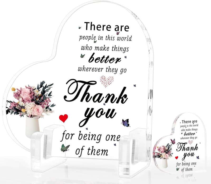 Heart-Shaped Thank You Keepsake Gift for Teachers and Bosses