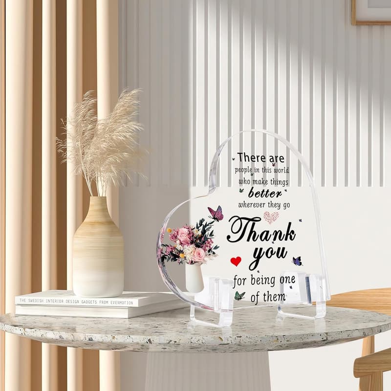 Heart-Shaped Thank You Keepsake Gift for Teachers and Bosses