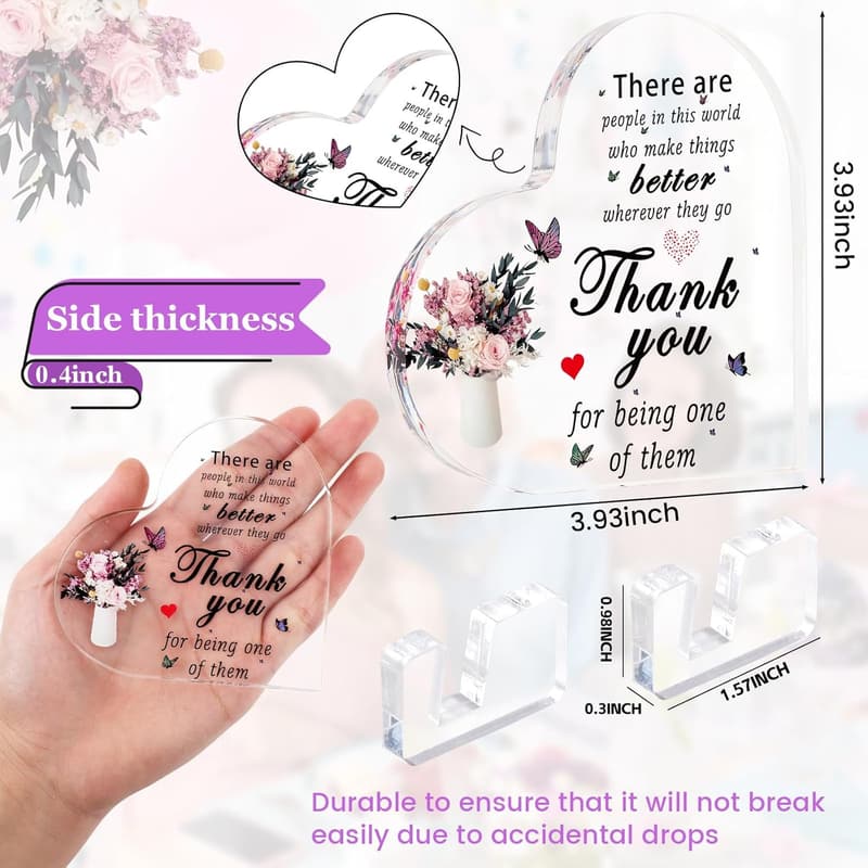 Heart-Shaped Thank You Keepsake Gift for Teachers and Bosses