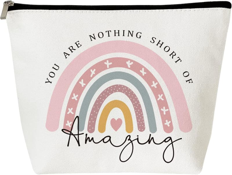 Thank You Rainbow Cosmetic Bag for Women – Inspirational Gift