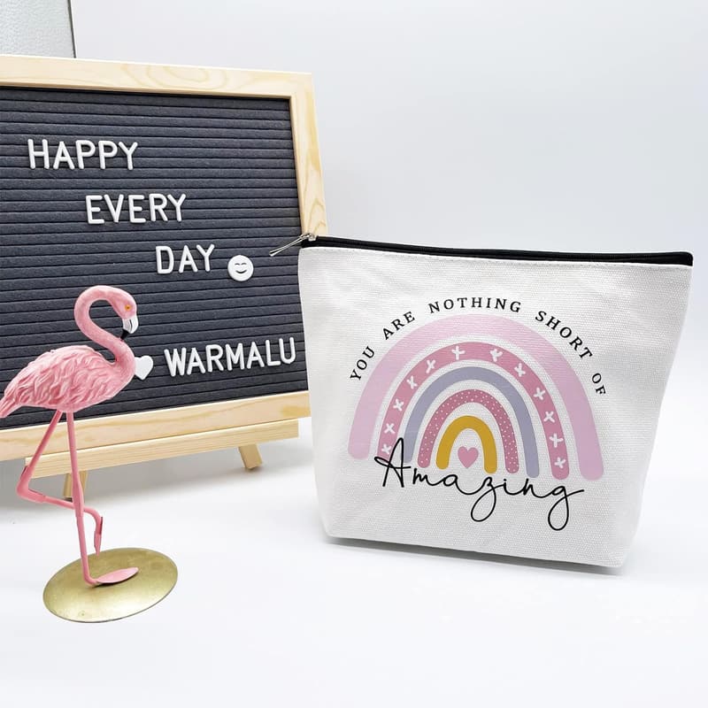 Thank You Rainbow Cosmetic Bag for Women – Inspirational Gift