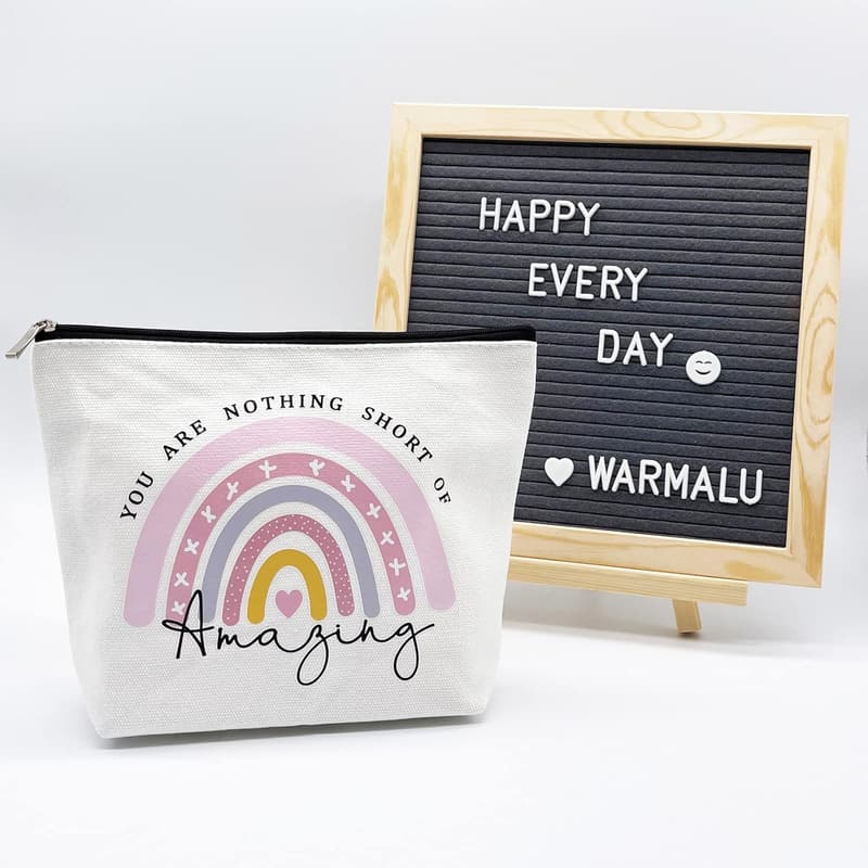Thank You Rainbow Cosmetic Bag for Women – Inspirational Gift