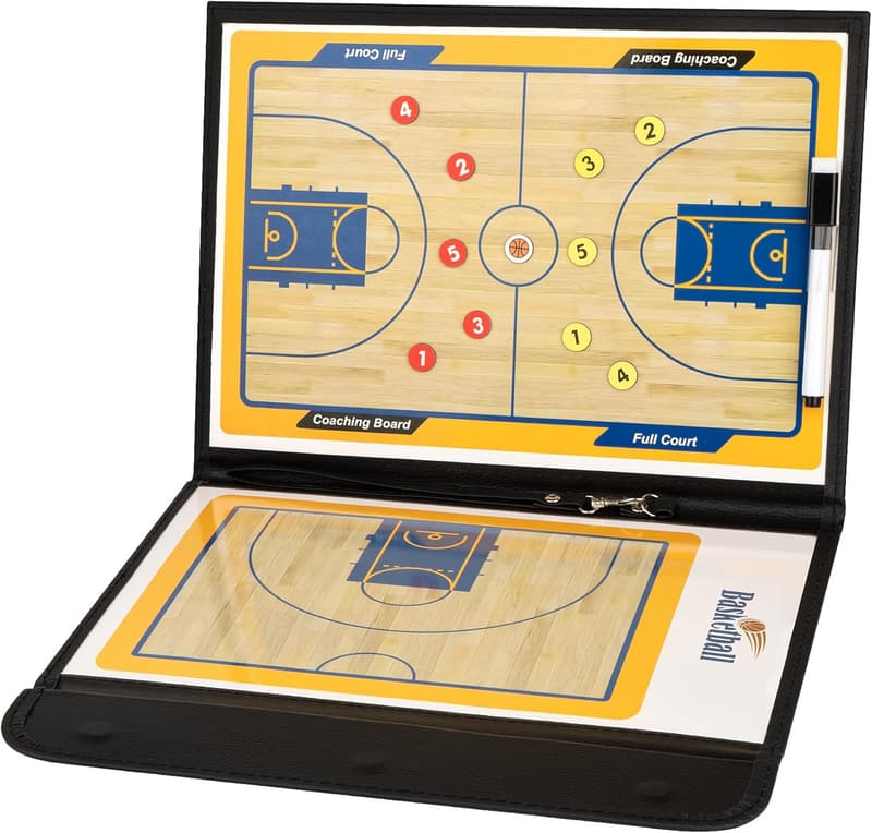 Basketball Coaching Board Kit with Magnetic Features and Marker