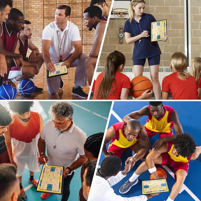 Basketball Coaching Board Kit with Magnetic Features and Marker
