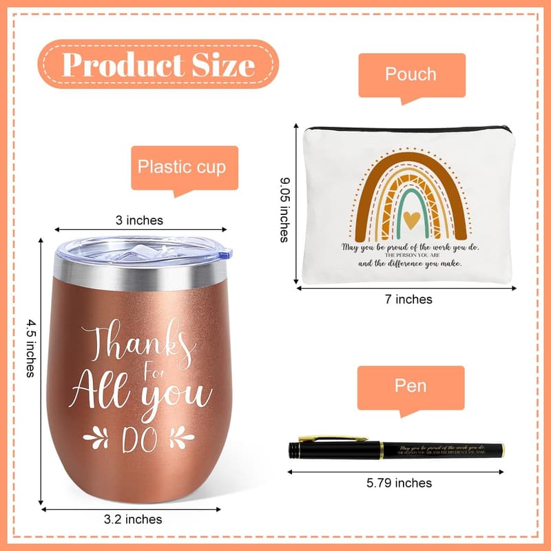 Administrative Professionals Day Gift Set for Women - 6-Piece Tumbler & Accessories