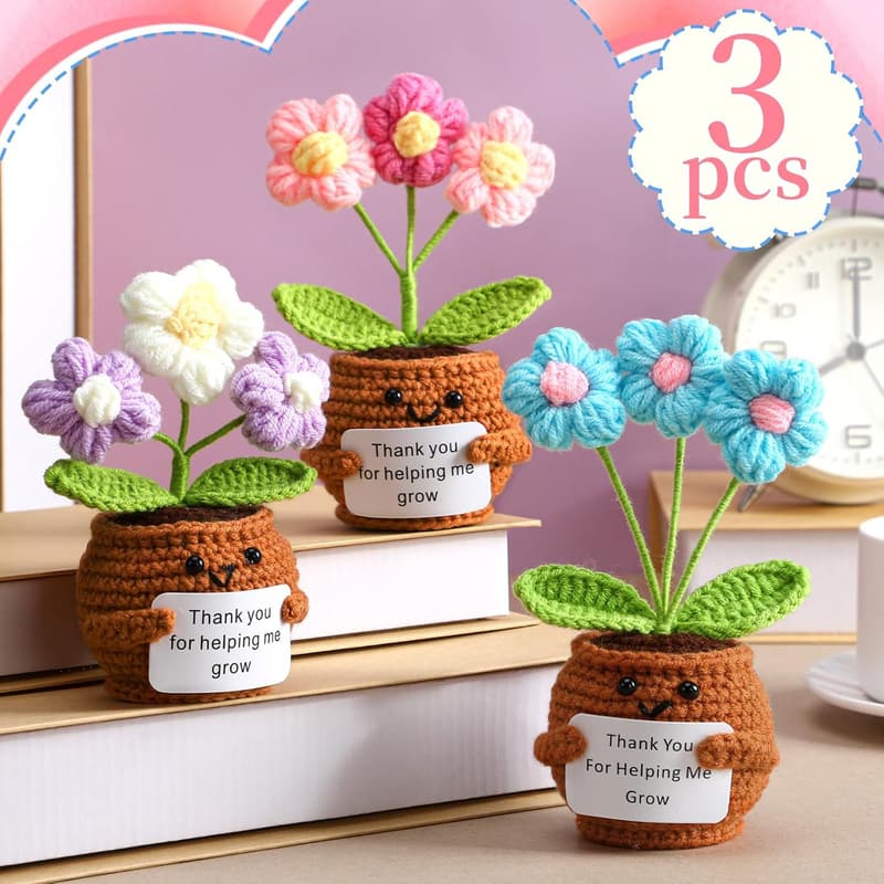 Teacher Appreciation Crochet Doll Set with Thank You Card