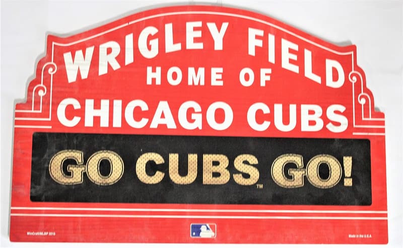 Chicago Cubs Go Cubbies Wooden Sign - 11x17 Inches