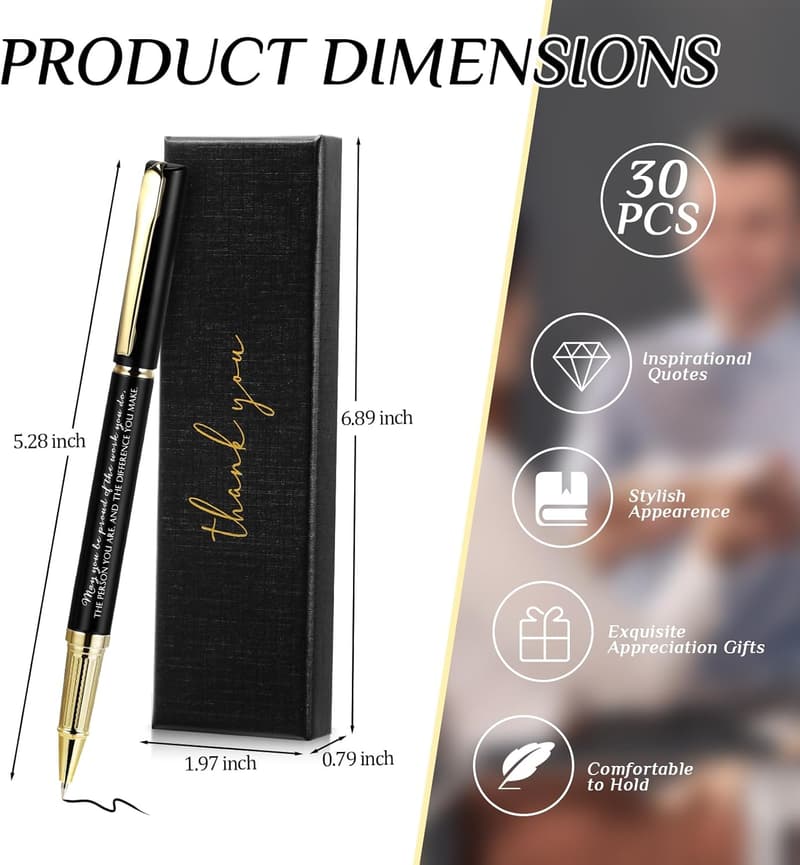 Employee Appreciation Thank You Pens Set with Inspirational Quotes