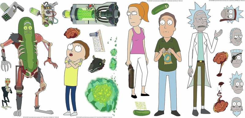 Rick and Morty Peel and Stick Wall Decals for Fans