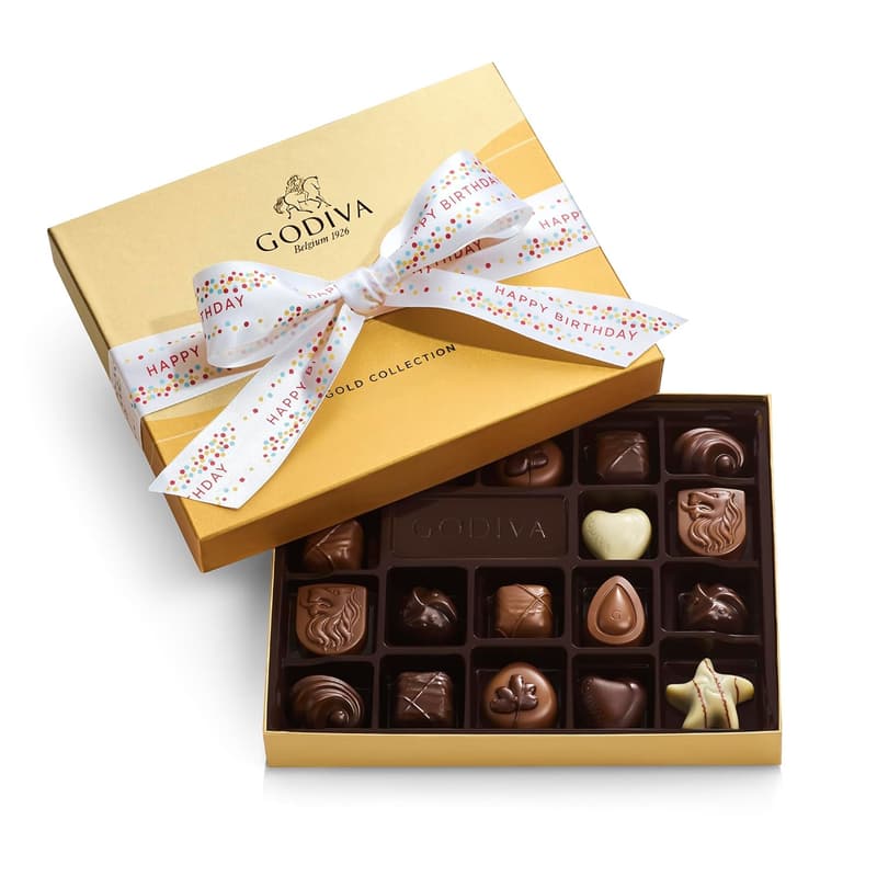 Birthday Gift Box: Godiva Assorted 18-Piece Gourmet Chocolates
