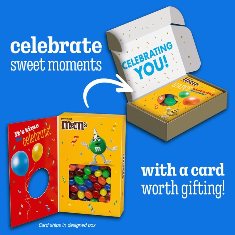 Happy Birthday Gift Box with M&M'S Peanut Milk Chocolate, 10.05 Oz