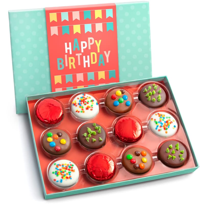 Birthday Chocolate-Covered Sandwich Cookies Gift Box