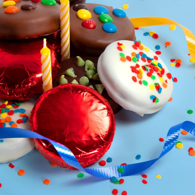 Birthday Chocolate-Covered Sandwich Cookies Gift Box