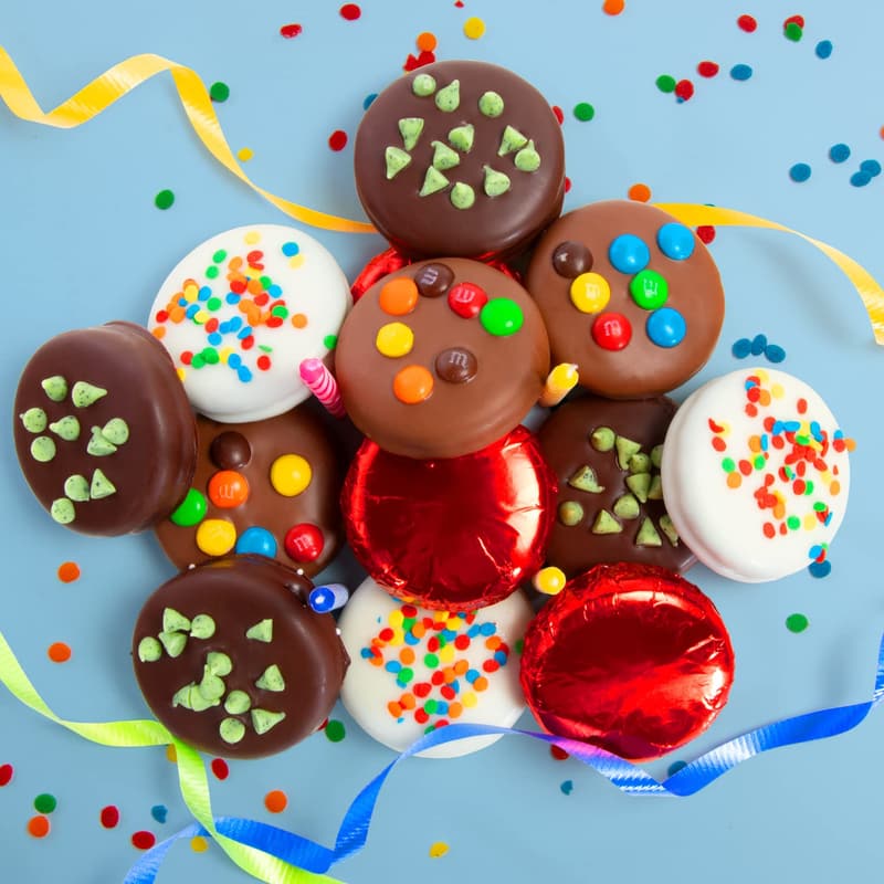 Birthday Chocolate-Covered Sandwich Cookies Gift Box