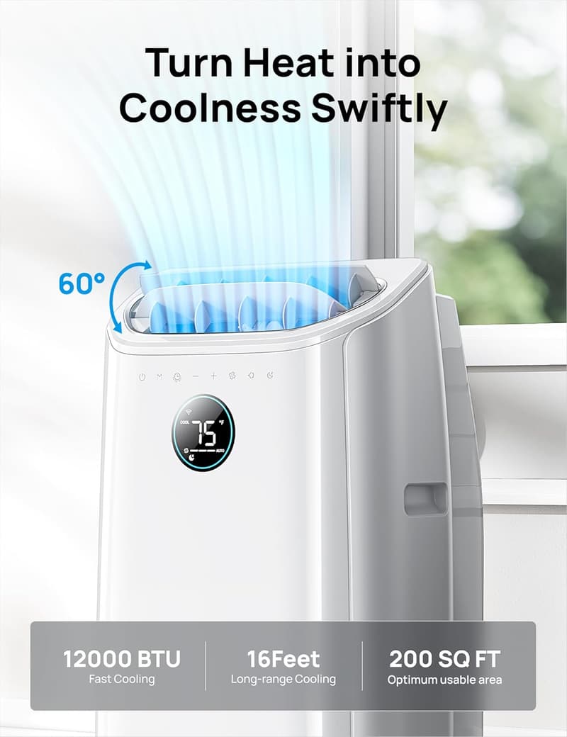Dreo 12,000 BTU Portable Air Conditioner for Bedroom - Smart & Quiet