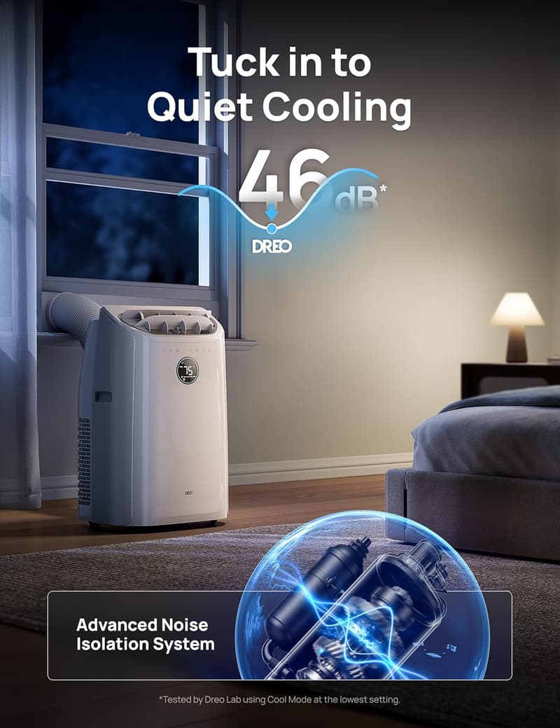 Dreo 12,000 BTU Portable Air Conditioner for Bedroom - Smart & Quiet