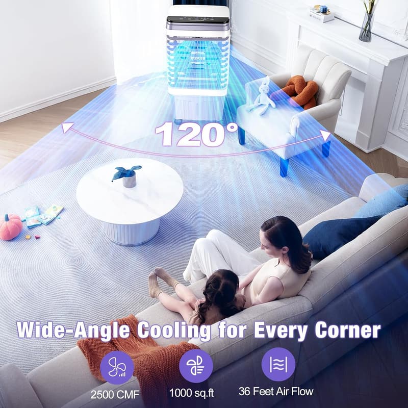 Portable Swamp Cooler with 3 Speed Fan & Remote Control