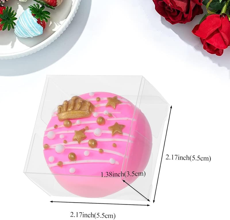 50 Pack Clear Favor Boxes for Chocolates and Macarons