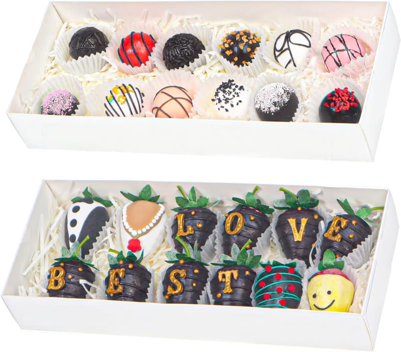 Clear Chocolate Covered Strawberry Gift Boxes - 20-Pack