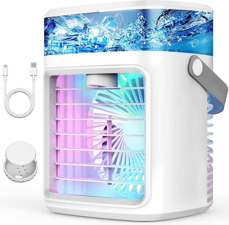 Portable Mini Air Conditioner with 3 Speeds & Timer