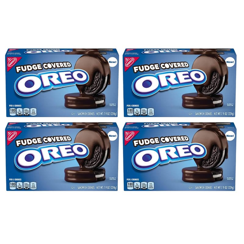 OREO Fudge-Covered Sandwich Cookies - 4 Boxes
