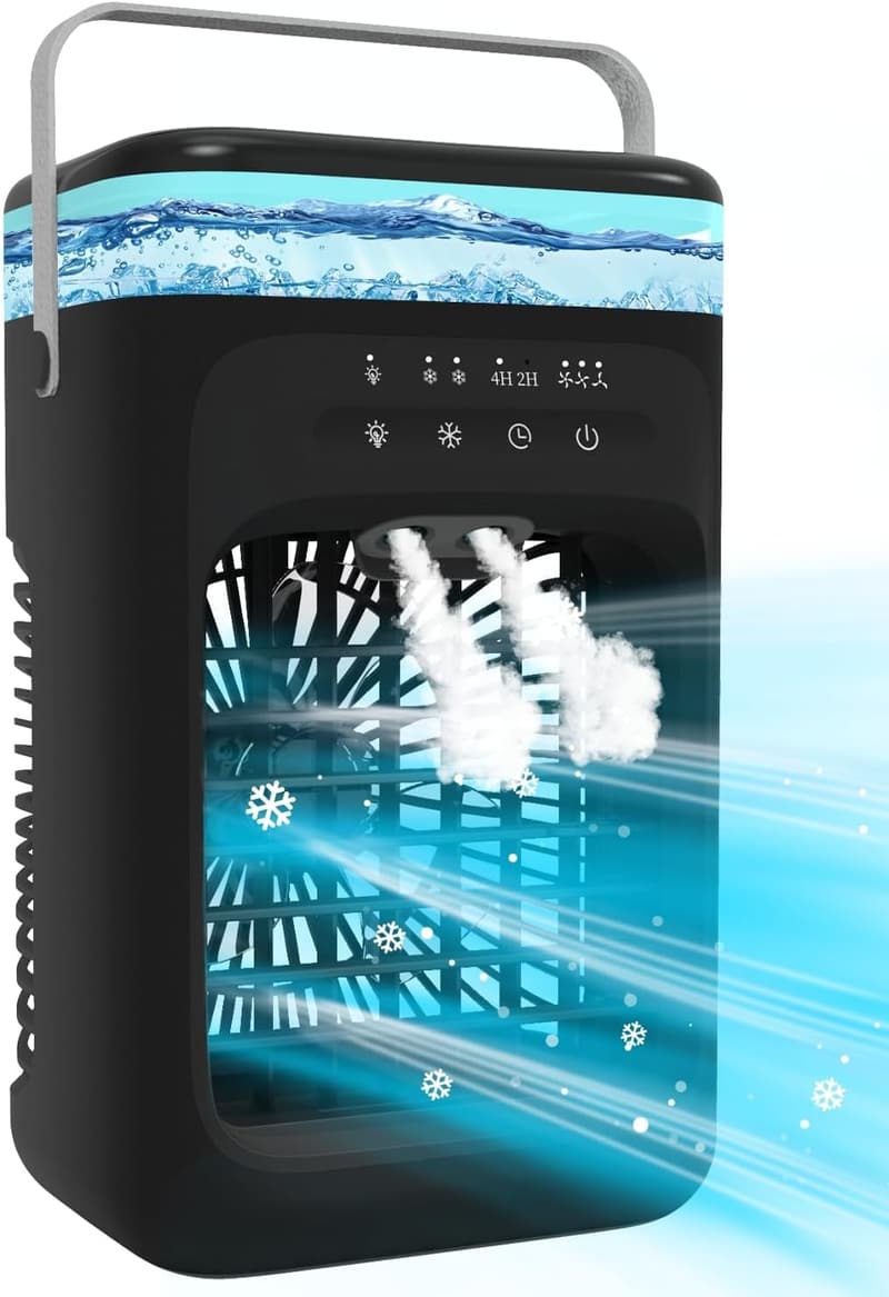 Portable Mini Air Conditioner with 180° Oscillation and 3 Speeds