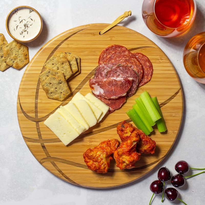 Basketball Shaped Bamboo Cutting Board - Perfect Gift for Fans
