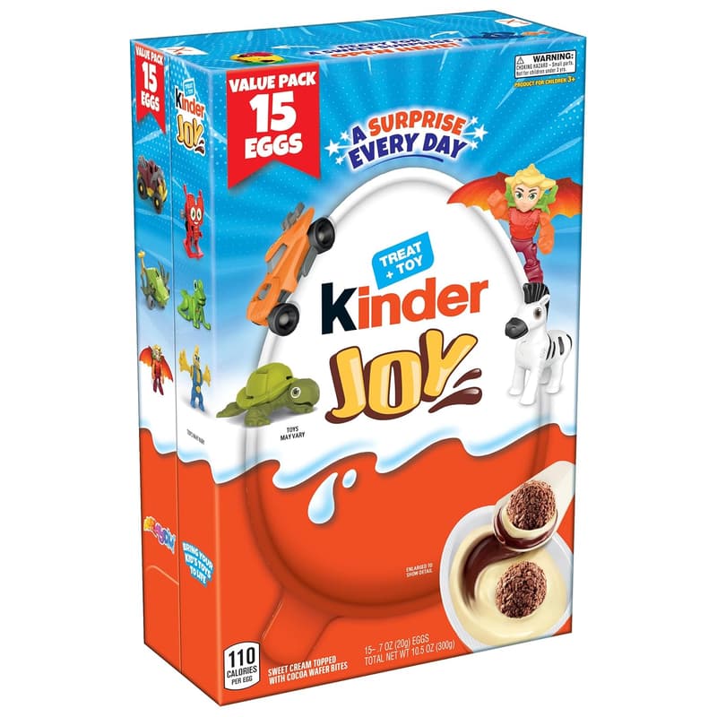 Kinder Joy Eggs, Bulk 15 Count, Sweet Treats & Toys