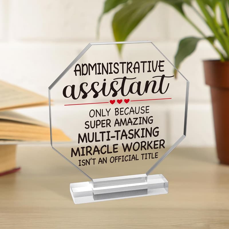 Administrative Assistant Appreciation Acrylic Keepsake Paperweight
