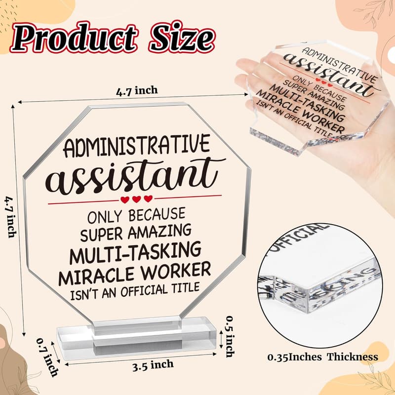 Administrative Assistant Appreciation Acrylic Keepsake Paperweight
