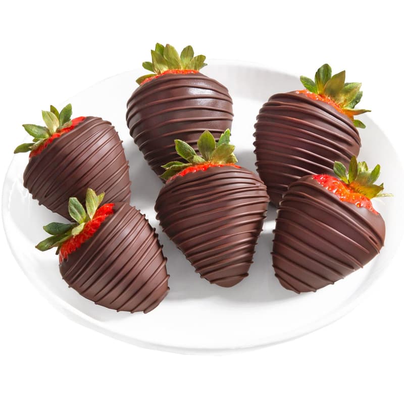 Tall, Dark & Dreamy Dipped Strawberries - 6 Pack