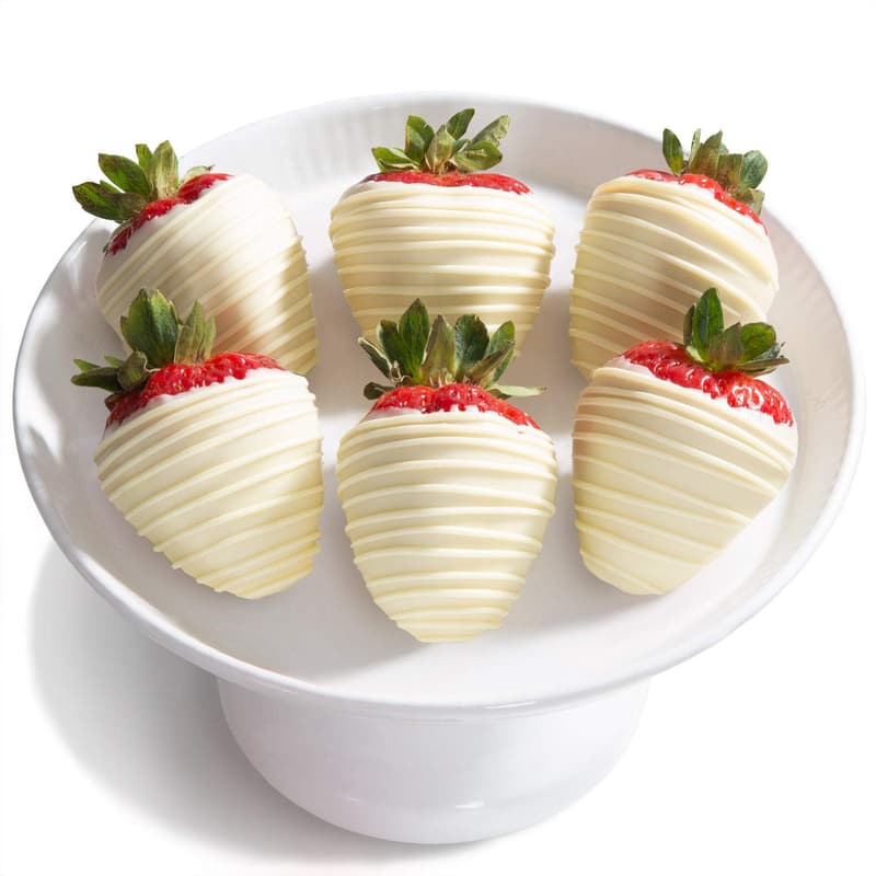 White Chocolate-Dipped Strawberries Gift Box - 6 Berries