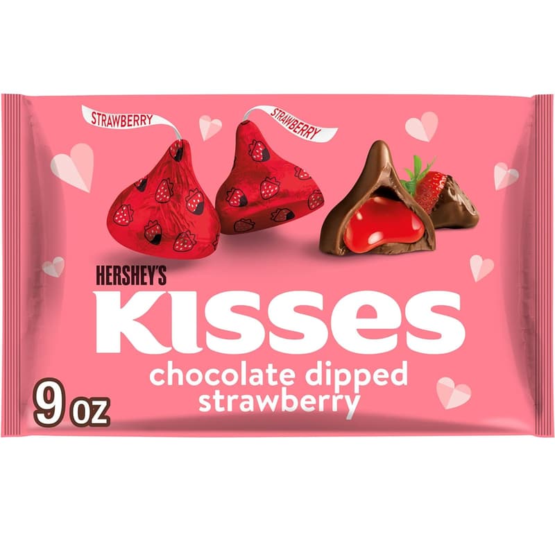 Valentine's Chocolate Dipped Strawberry KISSES, 9 oz
