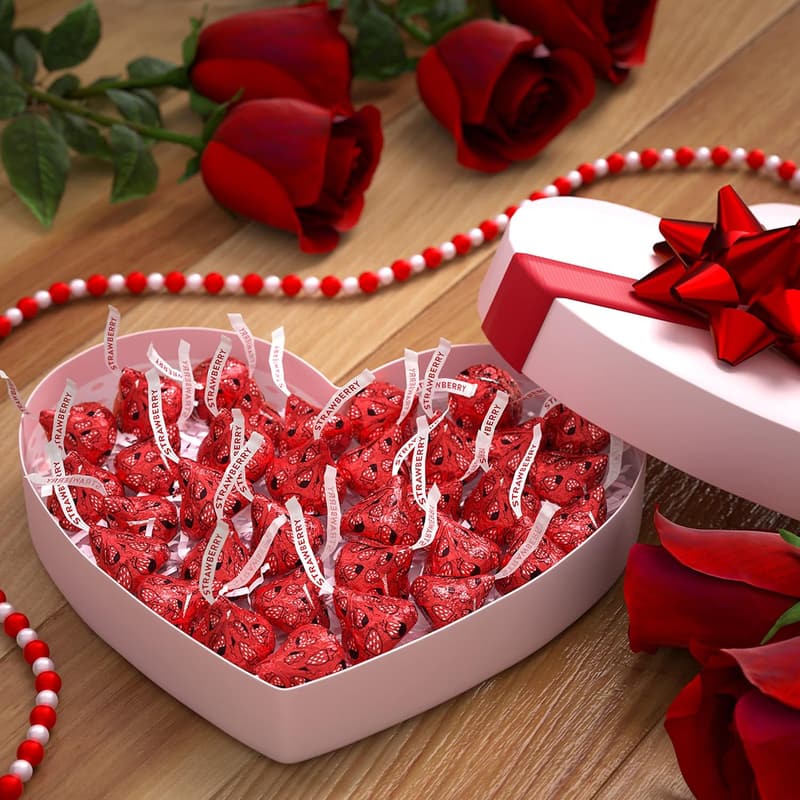 Valentine's Chocolate Dipped Strawberry KISSES, 9 oz
