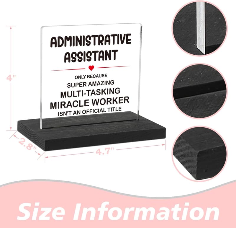 Administrative Assistant Birthday Gift - Desk Decor Sign for Women