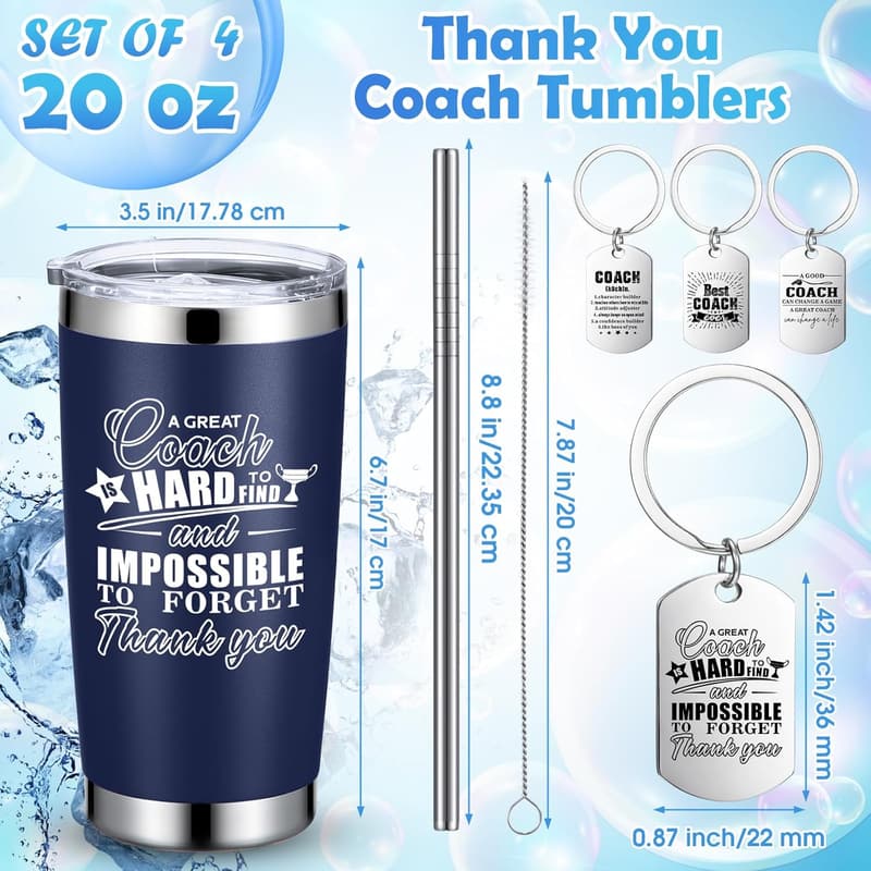 Best Coach Ever 20 oz Stainless Steel Tumbler Set