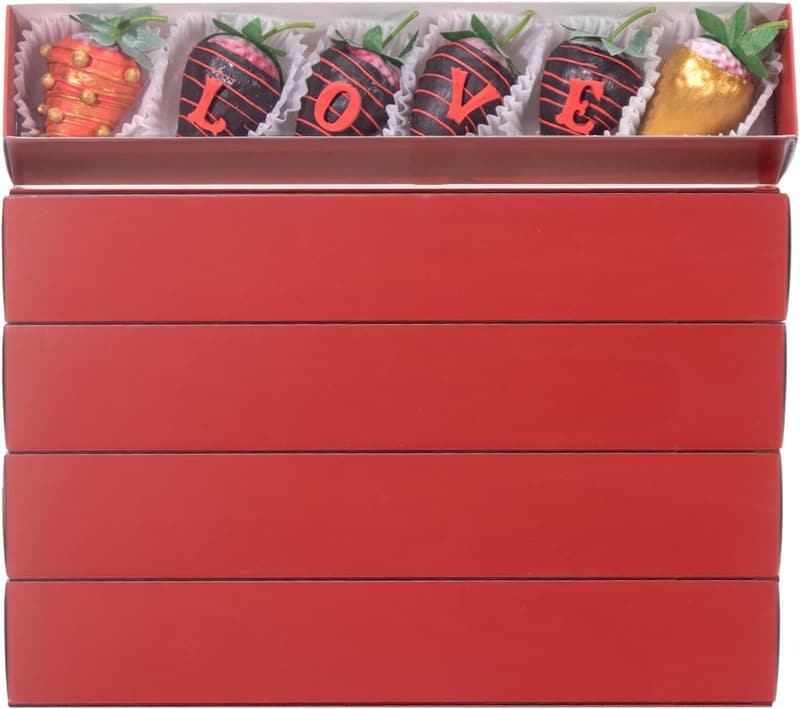 Chocolate Covered Strawberry and Macaron Boxes - 15 Pack