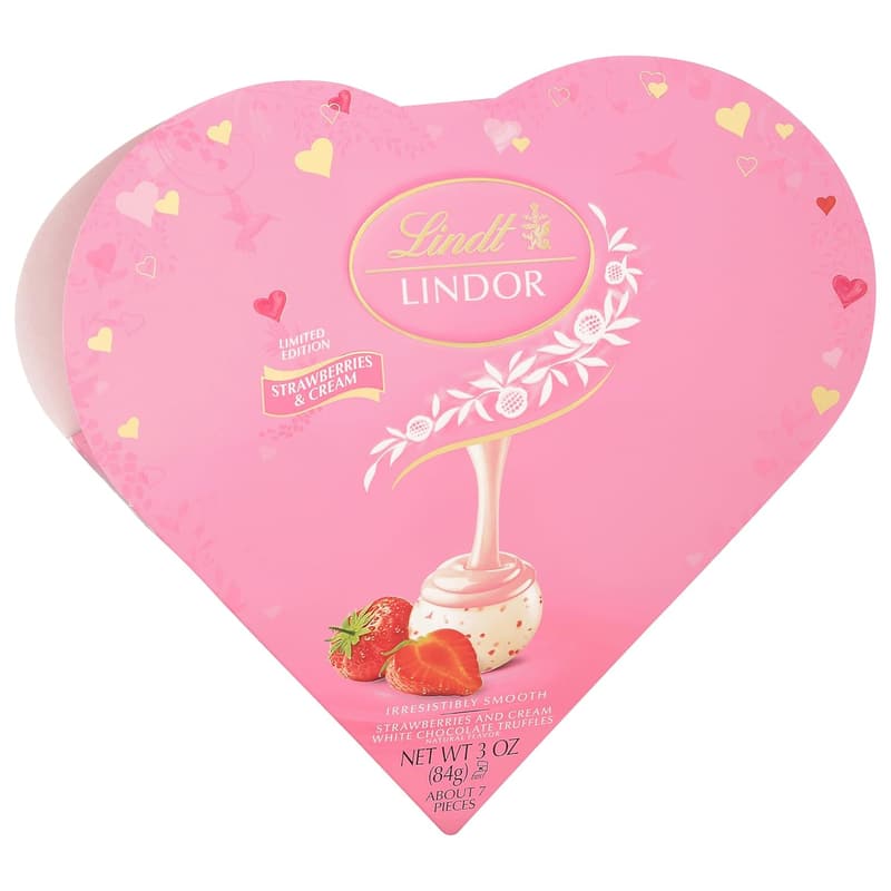 Valentine's Day Lindt LINDOR Strawberries & Cream Truffles 3 oz.