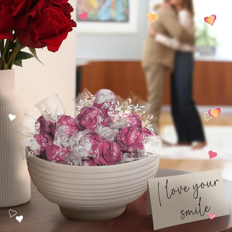 Valentine's Day Lindt LINDOR Strawberries & Cream Truffles 3 oz.