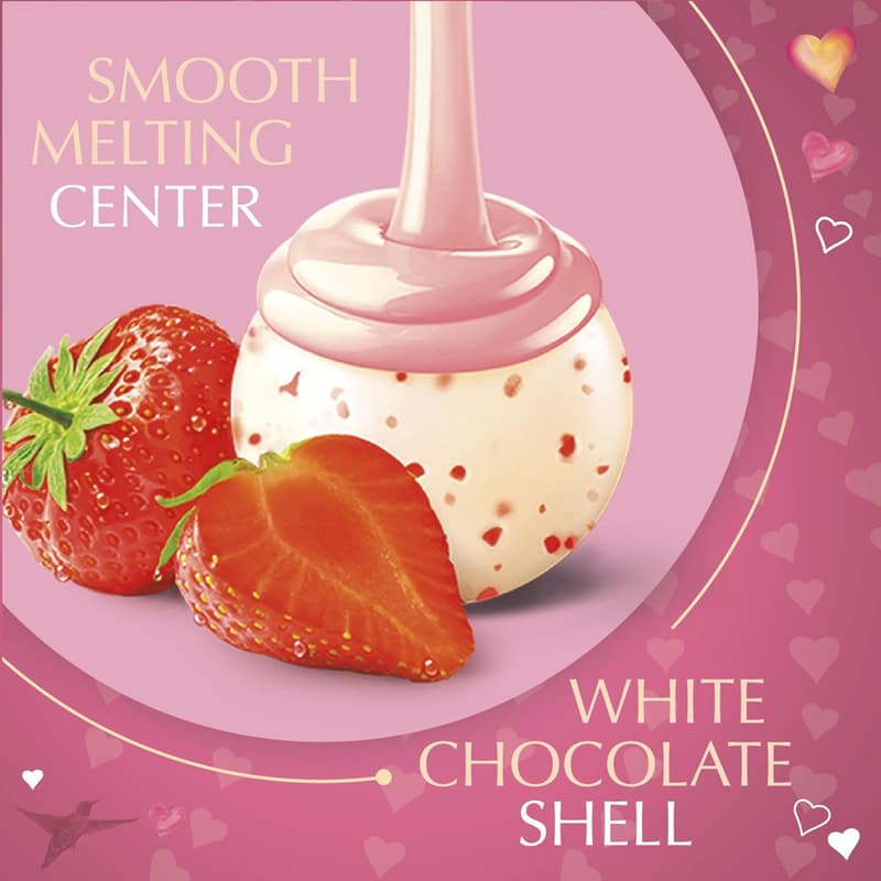 Valentine's Day Lindt LINDOR Strawberries & Cream Truffles 3 oz.