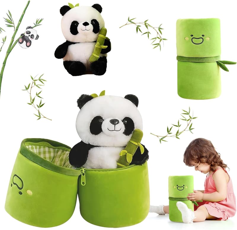 Panda Plush Toy in Bamboo Tube - 11.8 Inch Stuffed Animal